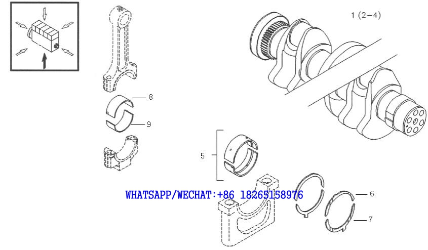 1 DACHAI DEUTZ BF6M1013 DIESEL ENGINE CRANKSHAFT AND BEARING