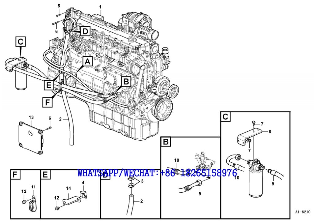 1 SDLG LG6225E HYDRAULIC EXCAVATOR Engine assembly A1-6210