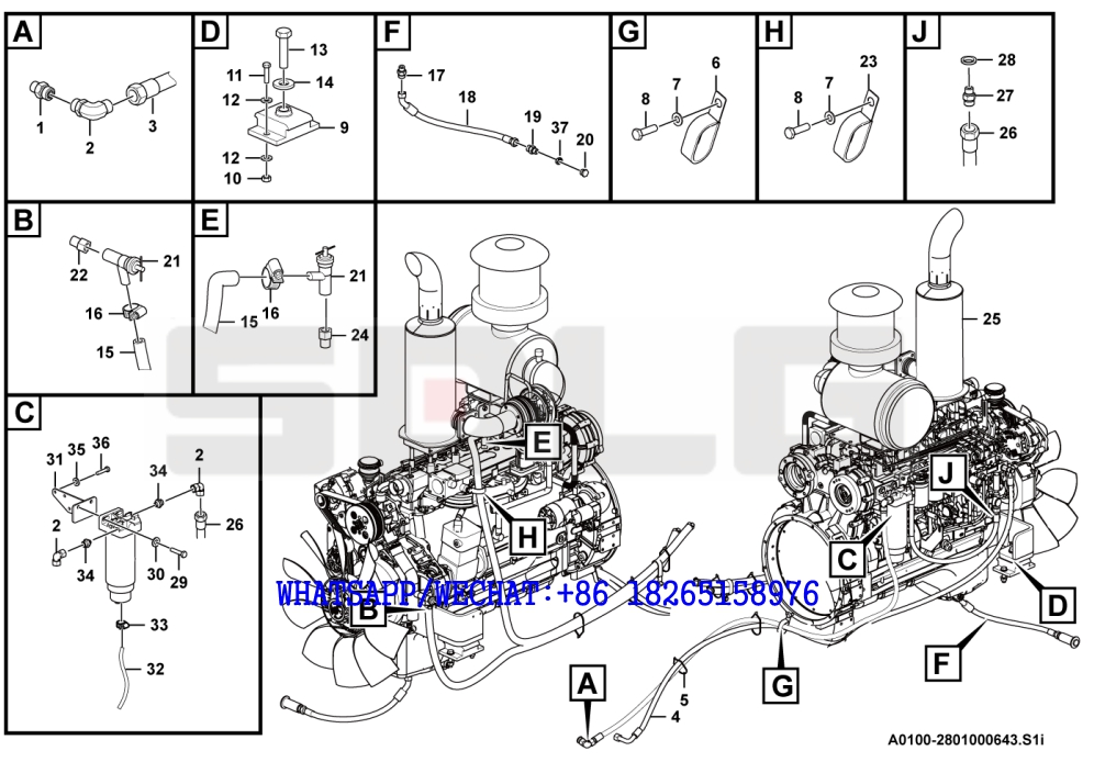 1 SDLG RS8140 ROAD ROLLER Engine assembly A0100-2801000643