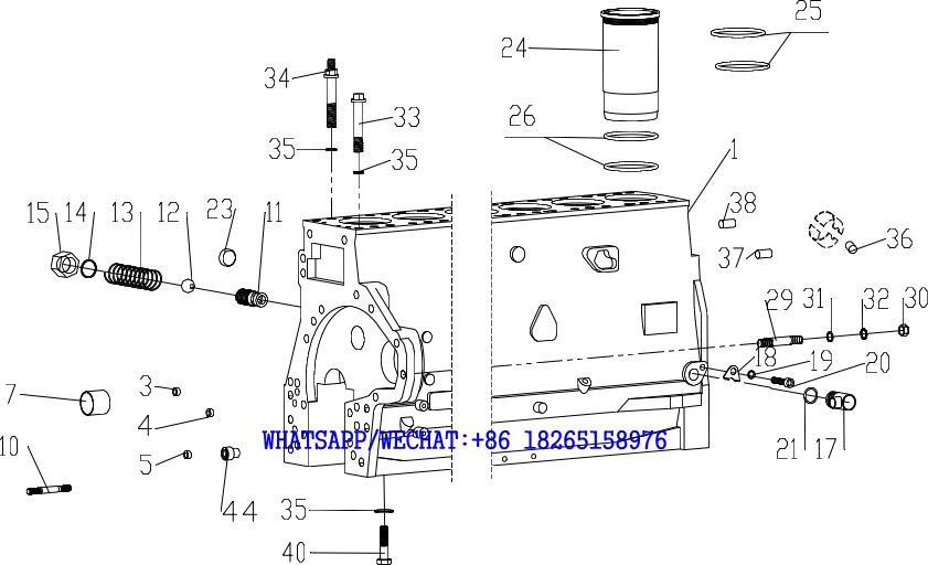 1 WEICHAI TD226B DIESEL ENGINE CRANKCASE ASSEMBLY