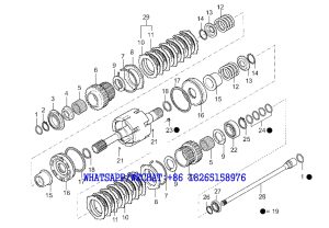 10 SDLG B877 BACKHOE LOADER PARTS CATALOG Input and pto transmission shafts (axis A)