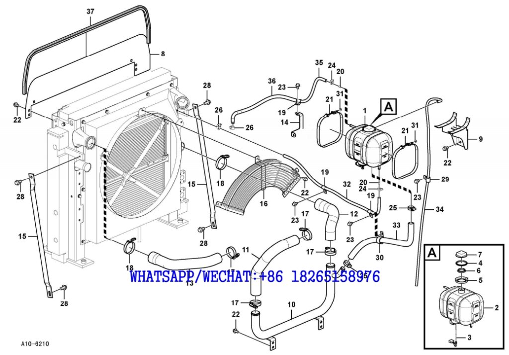 10 SDLG LG6225E HYDRAULIC EXCAVATOR Cooling system A10-6210