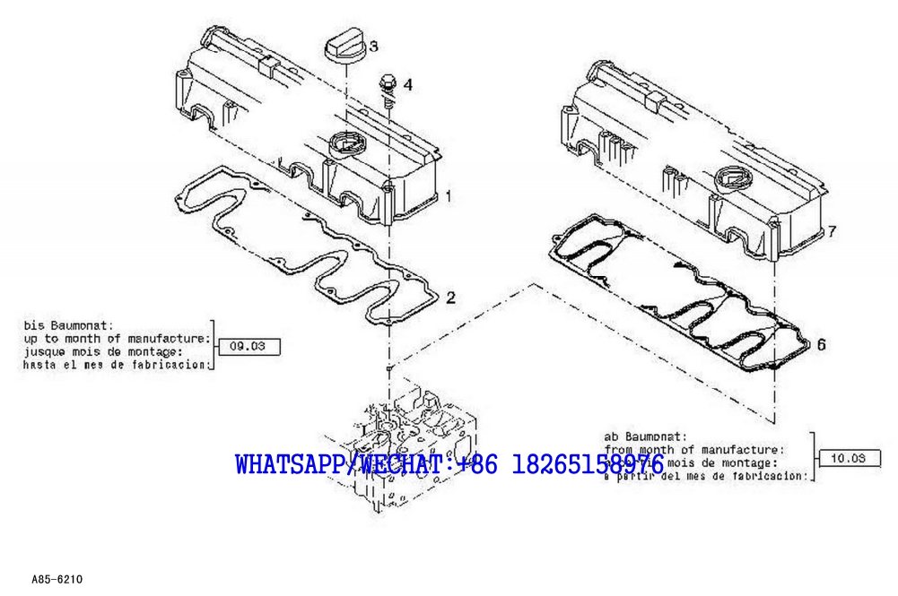 103 SDLG LG6225E HYDRAULIC EXCAVATOR Valve mechan cover A85-6210