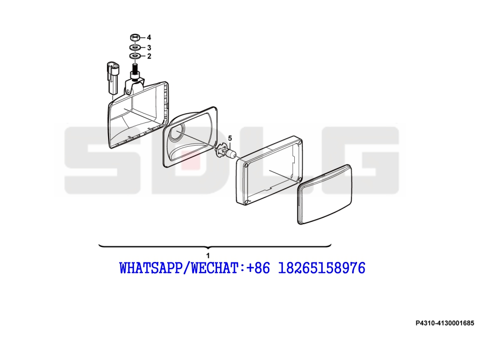 103 SDLG LG933 WHEEL LOADER WITH YUCHAI ENGINE (3713EE) Work lamp P4310-4130001685