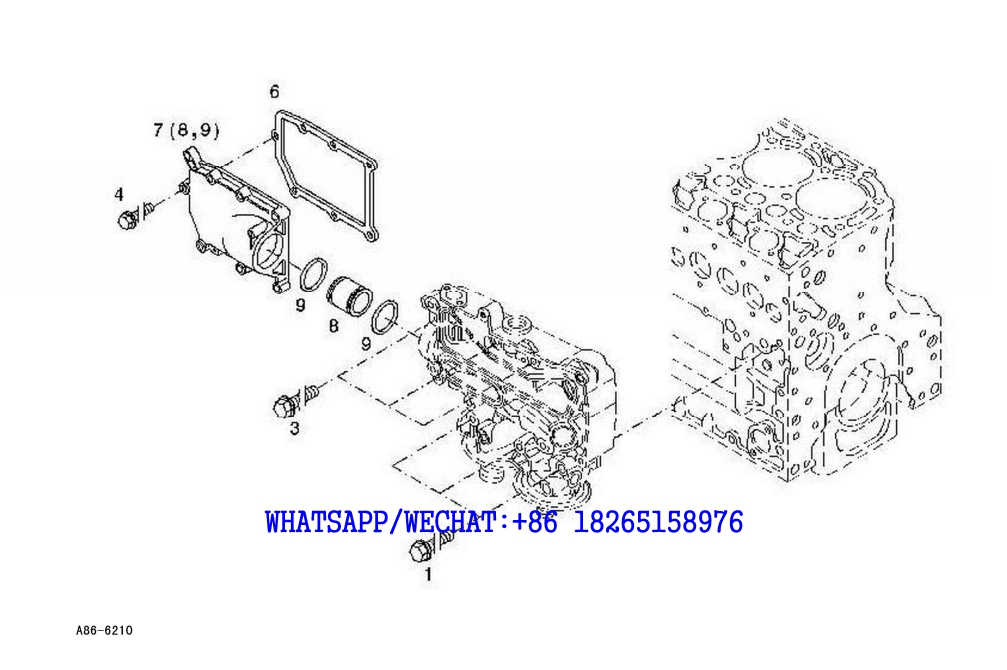 104 SDLG LG6225E HYDRAULIC EXCAVATOR Fastenings-Water inlet chamber cover A86-6210