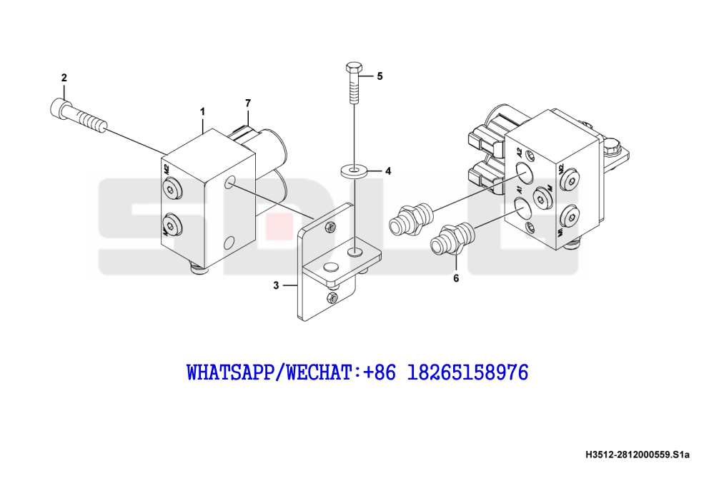 113 SDLG G9190 MOTOR GRADER Solenoid valve assembly H3512-2812000559