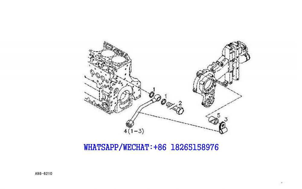 116 SDLG LG6225E HYDRAULIC EXCAVATOR Cylinder block intake tubing assembly A98-6210