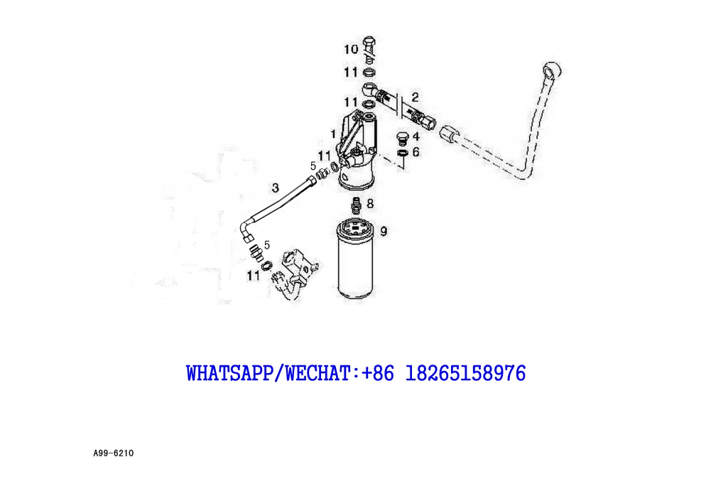 117 SDLG LG6225E HYDRAULIC EXCAVATOR Fuel filter assembly A99-6210