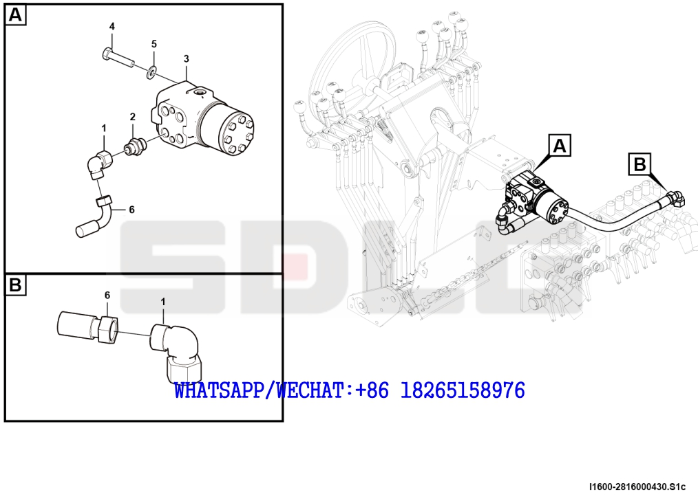 119 SDLG G9190 MOTOR GRADER Steering gear system I1600-2816000430