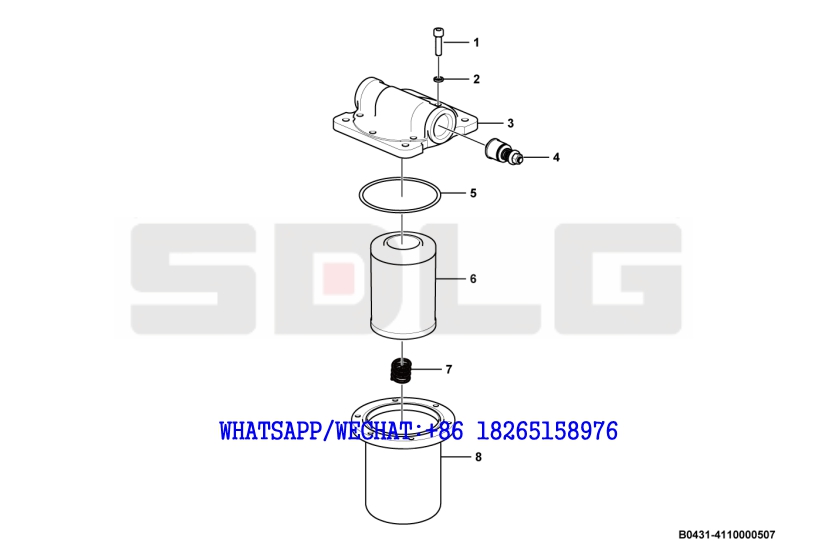 12 SDLG LG933 WHEEL LOADER WITH YUCHAI ENGINE (320320) Oil filter B0431-4110000507