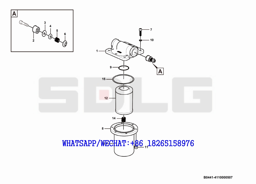 12 SDLG LG936 WHEEL LOADER (371328) Oil filter B0441-4110000507