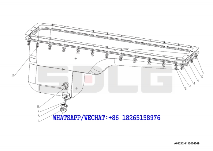 12 YUCHAI YC6J125-T302 (J8N0L4) DIESEL ENGINE Oil pan A01212-4110004049