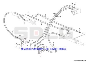 120 SDLG G9190 MOTOR GRADER Steering cylinder system I1700-2817000342