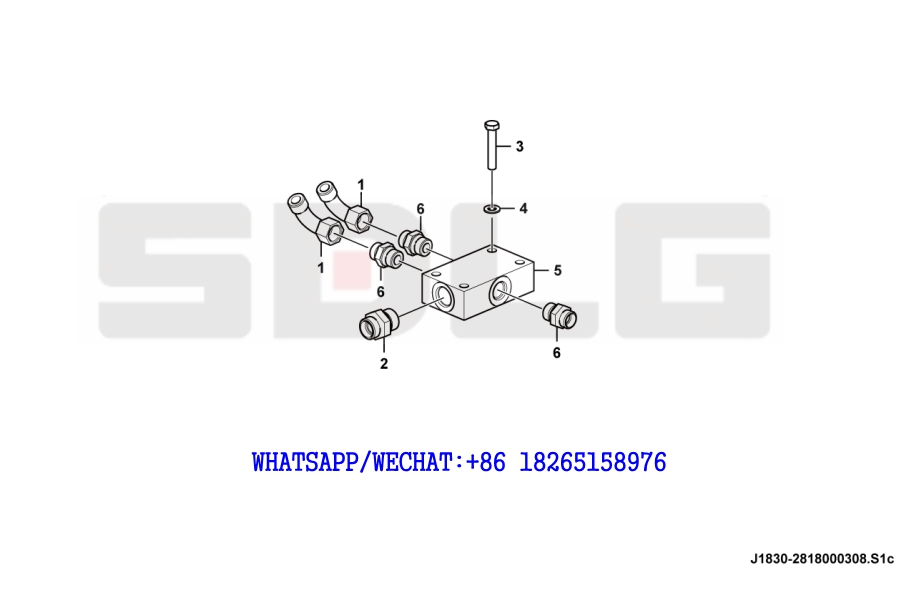 129 SDLG G9190 MOTOR GRADER Return oil block assembly J1830-2818000308