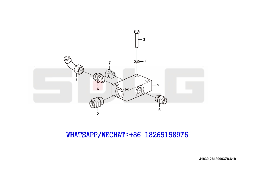 130 SDLG G9190 MOTOR GRADER Oil returning block assembly J1830-2818000378