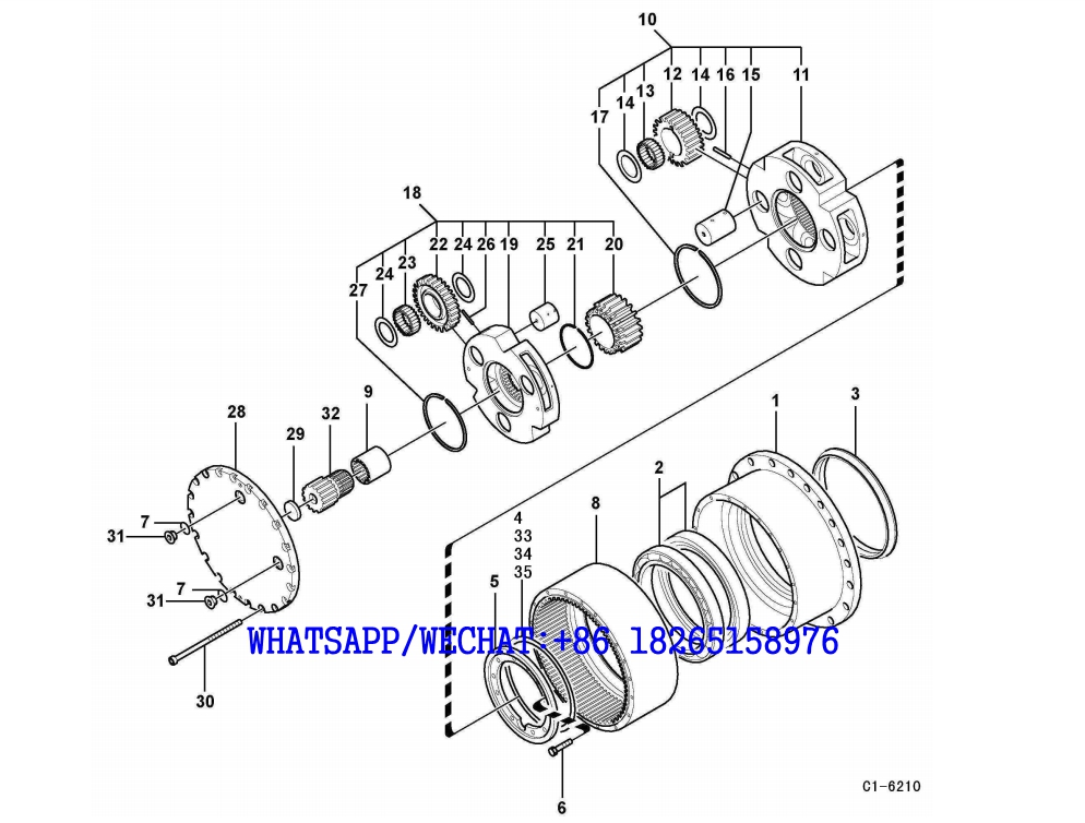 137 SDLG LG6225E HYDRAULIC EXCAVATOR Travel gearbox C1-6210