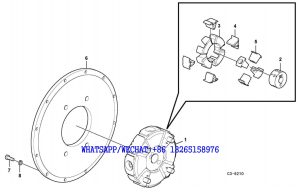 139 SDLG LG6225E HYDRAULIC EXCAVATOR Pump gearbox with assembling parts C3-6210