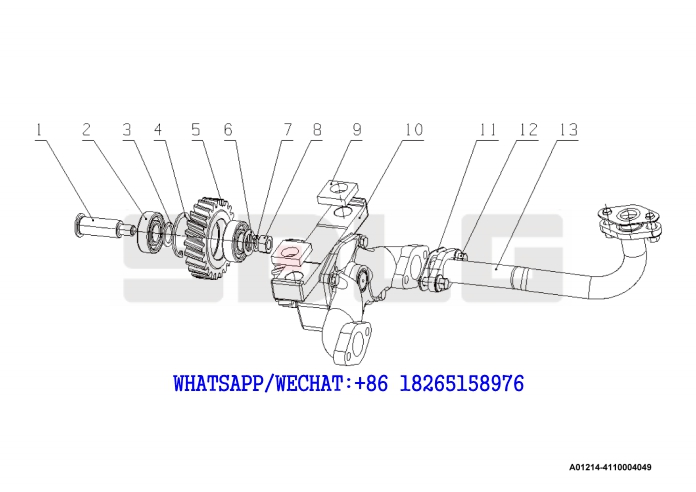 14 YUCHAI YC6J125-T302 (J8N0L4) DIESEL ENGINE Oil pump assembly A01214-4110004049