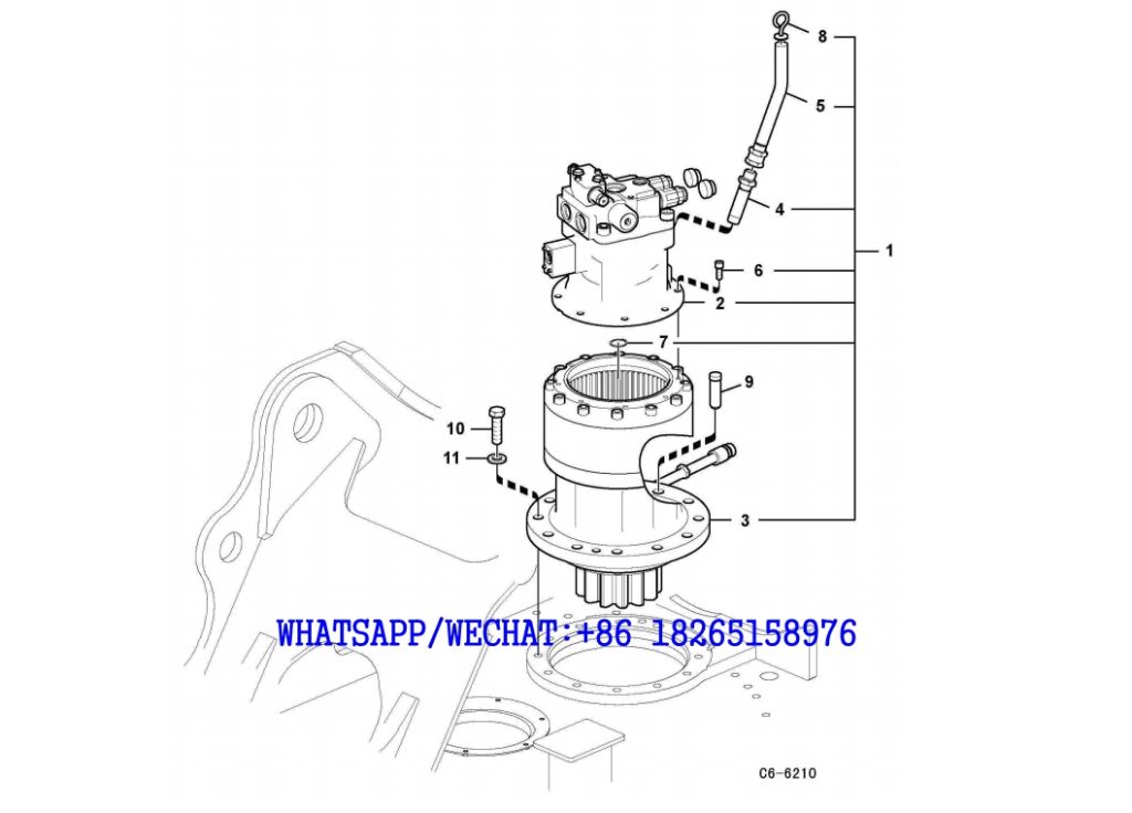 142 SDLG LG6225E HYDRAULIC EXCAVATOR Swing motor with mounting parts C6-6210