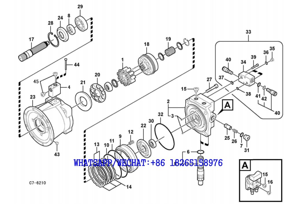 143 SDLG LG6225E HYDRAULIC EXCAVATOR Swing Motor C7-6210