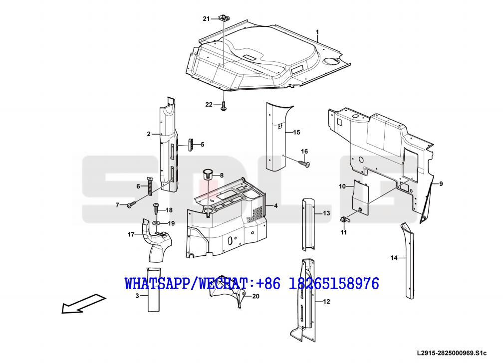 147 SDLG G9190 MOTOR GRADER Trimpanel assembly L2915-2825000969