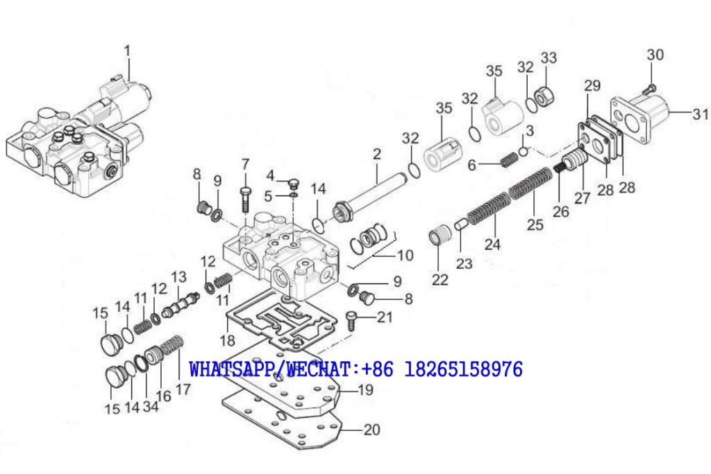 15 SDLG B877 BACKHOE LOADER PARTS CATALOG Control valve C10-4110001921