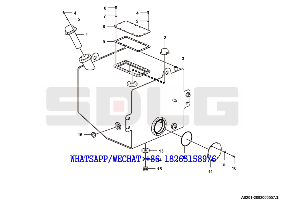 15 SDLG G9190 MOTOR GRADER Reservoir A0201-2802000557