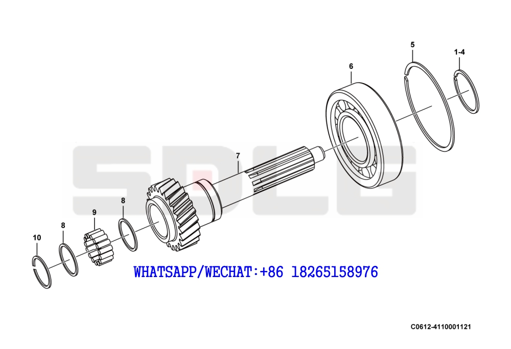 15 SDLG RS8140 ROAD ROLLER Shaft and clutch assembly C0612-4110001121