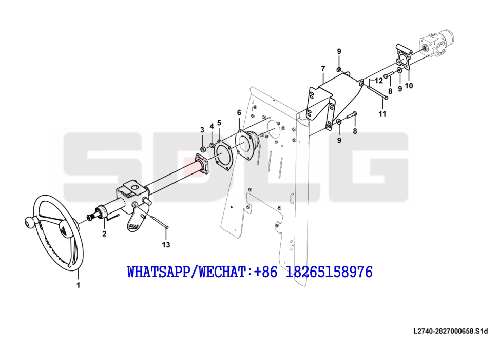 154 SDLG G9190 MOTOR GRADER Steering assembly L2740-2827000658