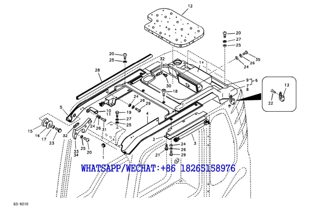 159 SDLG LG6225E HYDRAULIC EXCAVATOR Cab assembly G3-6210