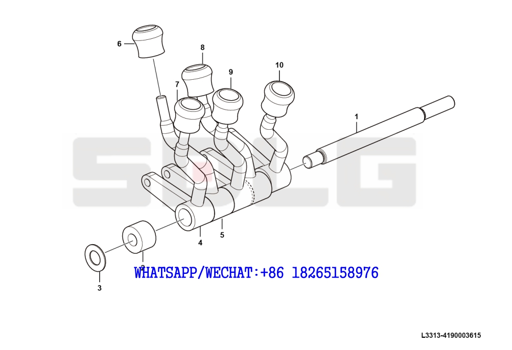 165 SDLG G9190 MOTOR GRADER (410310) Control lever assembly left L3313-4190003615