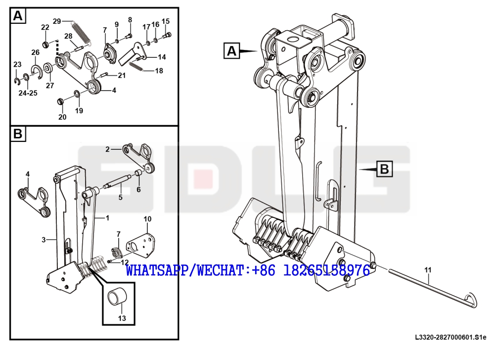 166 SDLG G9190 MOTOR GRADER Support section L3320-2827000601