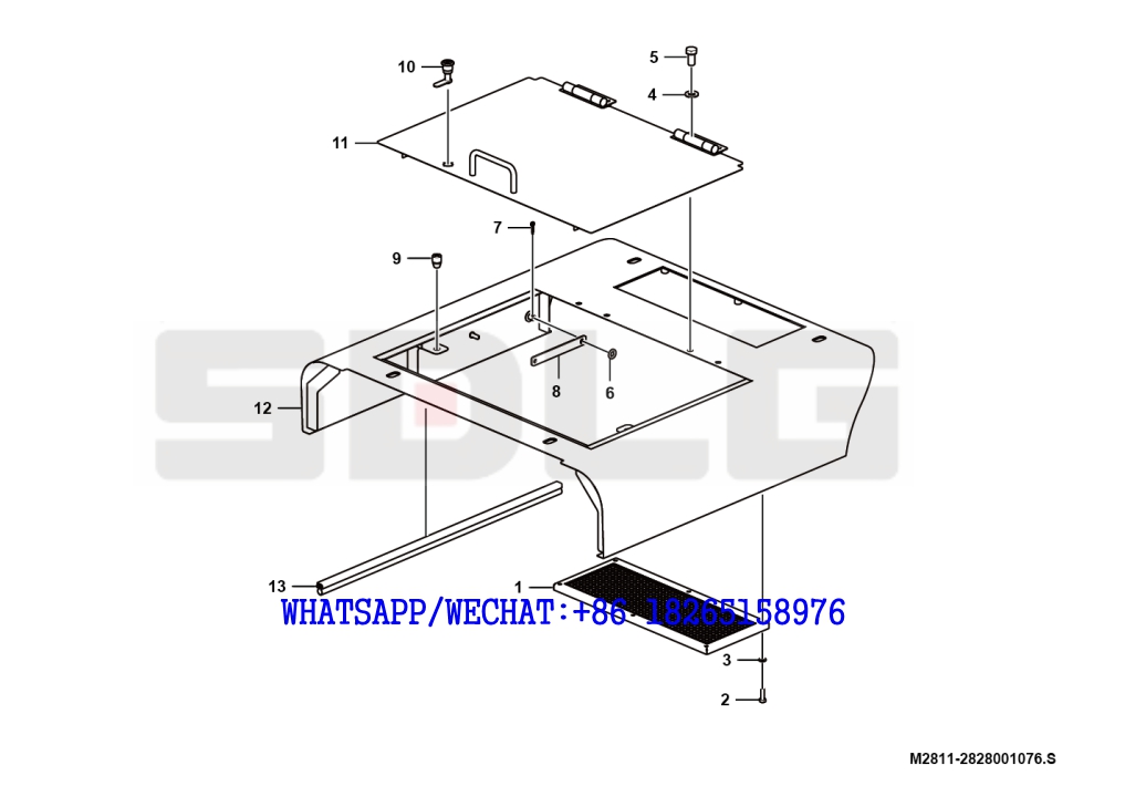 168 SDLG G9190 MOTOR GRADER Upper cover assembly M2811-2828001076