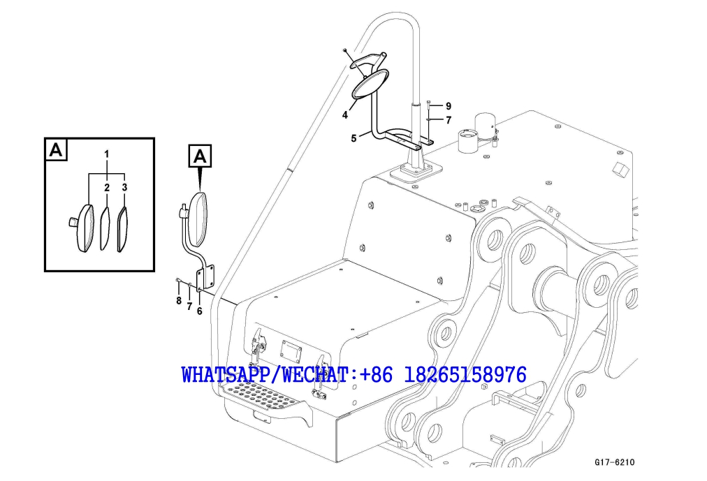 173 SDLG LG6225E HYDRAULIC EXCAVATOR Rear view mirror G17-6210