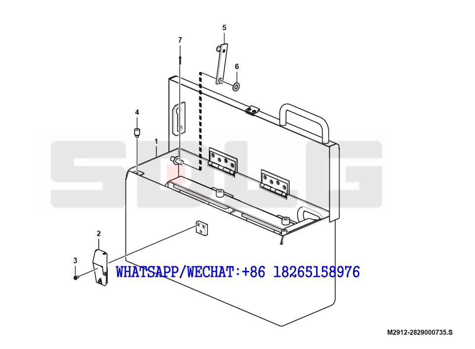 174 SDLG G9190 MOTOR GRADER Battery case small assembly M2912-2829000735