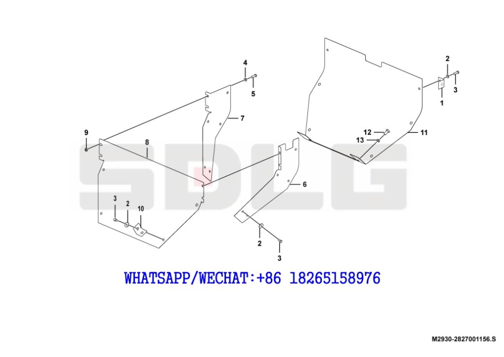 175 SDLG G9190 MOTOR GRADER Protecting plate M2930-2827001156