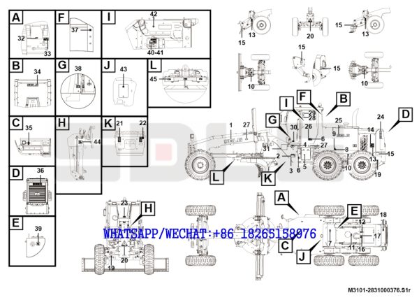 SDLG G9190 MOTOR GRADER Signs and signage (export) – CONSTRUCTION ...