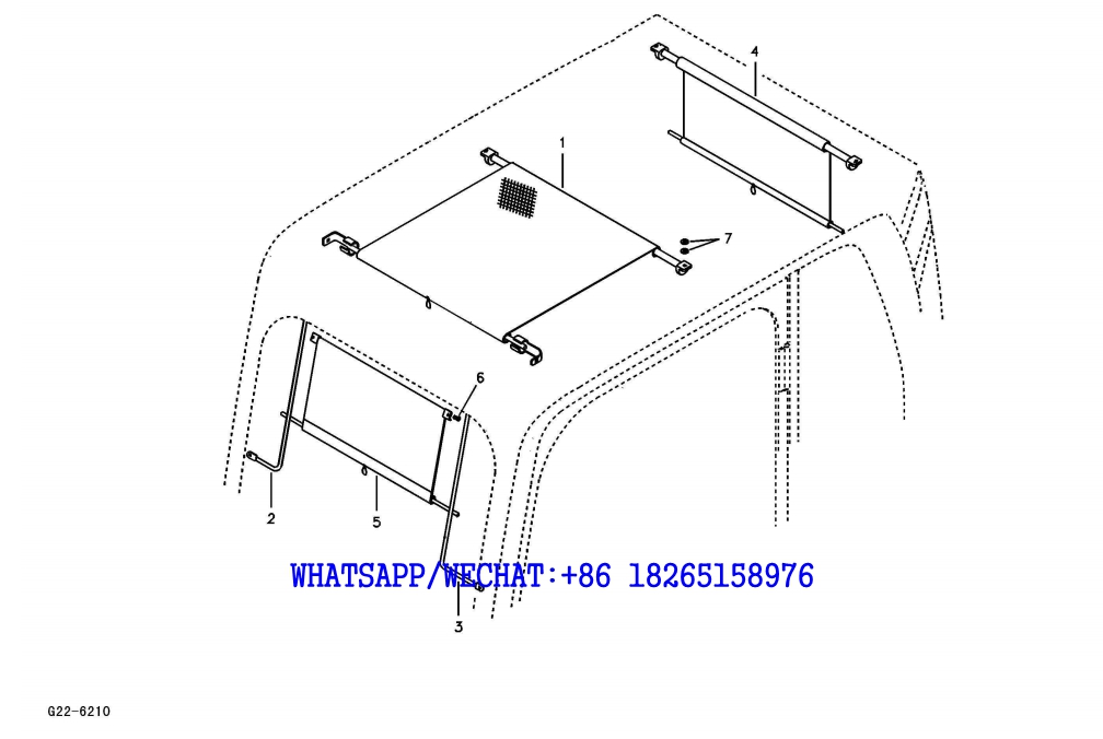 178 SDLG LG6225E HYDRAULIC EXCAVATOR Sun visor interior G22-6210