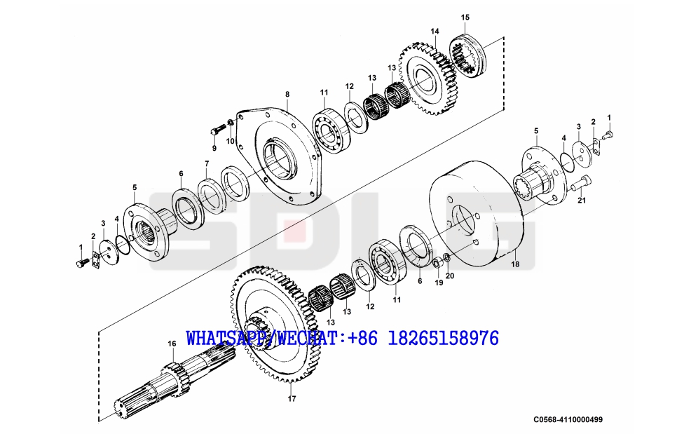 18 SDLG LG933 WHEEL LOADER WITH YUCHAI ENGINE (330101) Output shaft C0568-4110000499