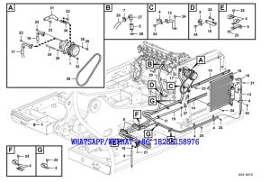 180 SDLG LG6225E HYDRAULIC EXCAVATOR Air conditioning line cooling and heater G24-6210