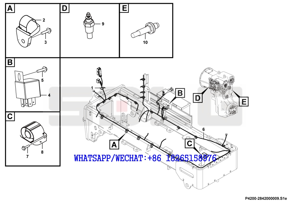 185 SDLG G9190 MOTOR GRADER Rear frame electric assembly P4200-2842000009