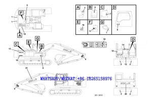 187 SDLG LG6225E HYDRAULIC EXCAVATOR Decals G31-6210