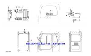 188 SDLG LG6225E HYDRAULIC EXCAVATOR Cab decals G32-6210