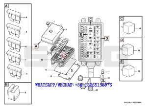 189 SDLG G9190 MOTOR GRADER (410707) Fuse and relay unit P4320-4130001899