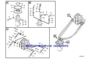 190 SDLG LG6225E HYDRAULIC EXCAVATOR Turning joint line control valve to turning joint H2-6210