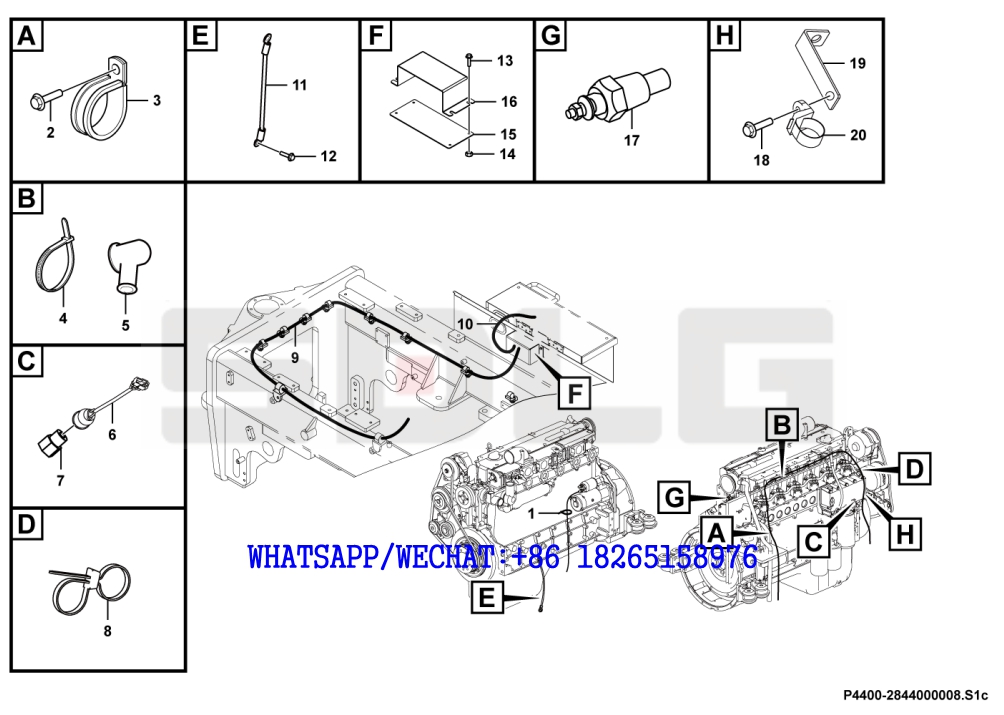 192 SDLG G9190 MOTOR GRADER Engine electric system P4400-2844000008