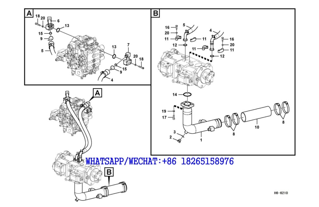 194 SDLG LG6225E HYDRAULIC EXCAVATOR Hydraulic system,hydraulic tank to hydraulic pump H6-6210