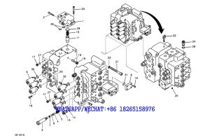 196 SDLG LG6225E HYDRAULIC EXCAVATOR Main control valve relife valve and boom holding H8-6210