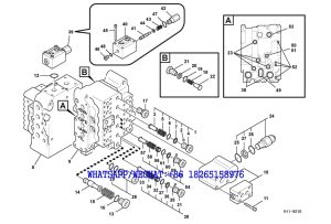 199 SDLG LG6225E HYDRAULIC EXCAVATOR Main control valve,relief valve and dipper arm holding H11-6210