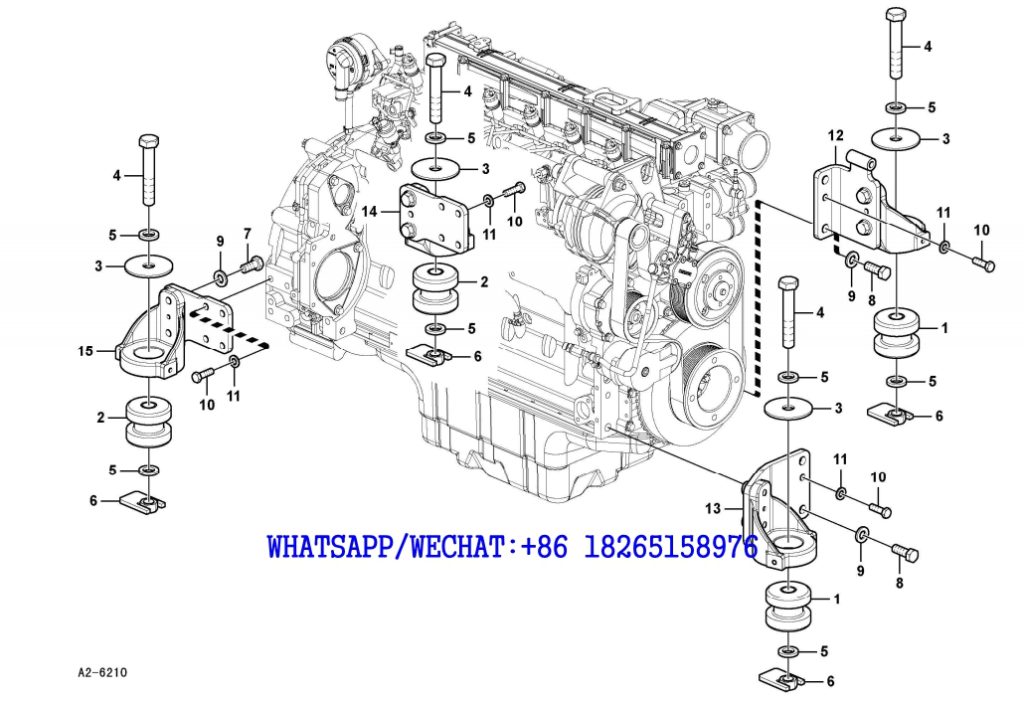 2 SDLG LG6225E HYDRAULIC EXCAVATOR Engine mounting A2-6210